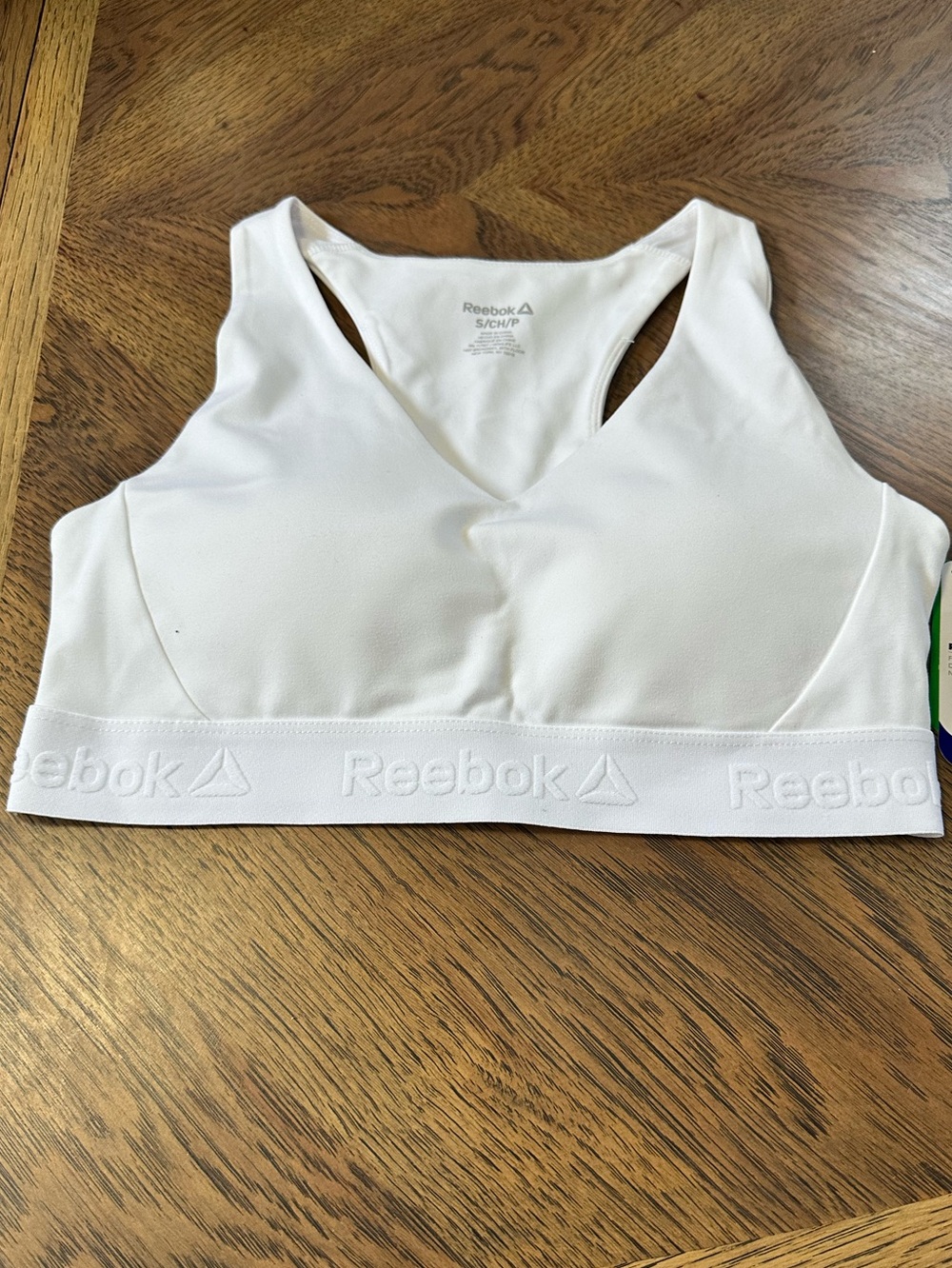 Reebok White Sports Bra (small snag on front)